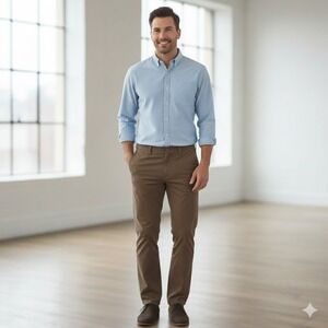 IZOD Saltwater Men's  Straight Fit Brown Chino Pants - Size 36x32